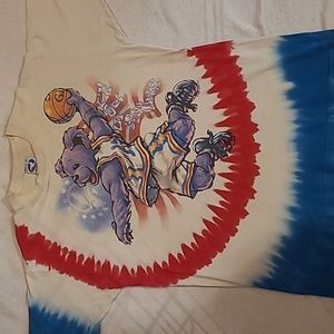1996 DANCING BEAR BASKETBALL, LIQUID BLUE, RED WHITE AND BLUE TIE DYE, BALLER